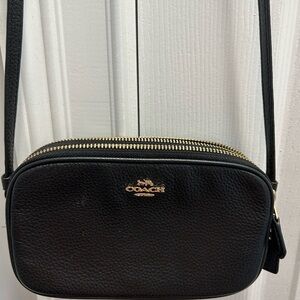 Coach Black Pebbled Leather Crossbody with Gold Hardware